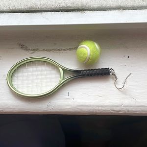 Cute Tennis ball and Racket earrings